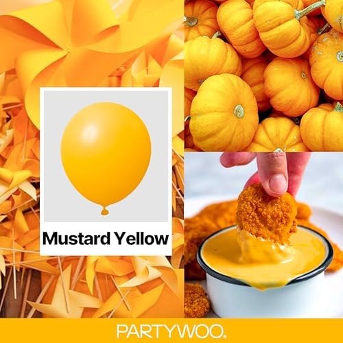 PartyWoo Orange fall Latex Helium Balloons 140pcs Different Sizes