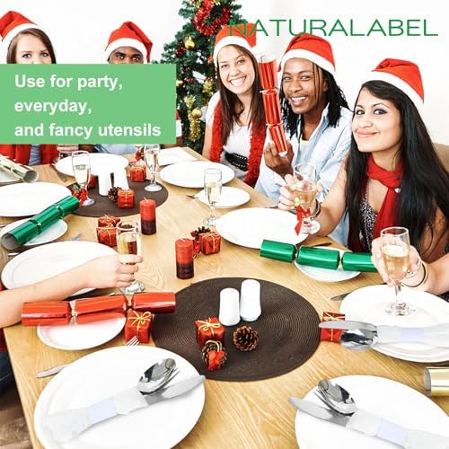 NATURALABEL Self-Adhesive Napkin Bands, Bulk Pack of 20,000, White