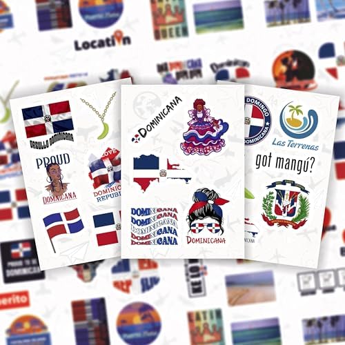 100Pcs Dominican Republic Stickers for Water Bottle and Laptop - Dominican Republic Party Supplies & Decorations, Waterproof Vinyl Decals, Flag and Culture Stickers, Gifts for Women & Men