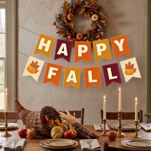 Happy Fall Banner Fall Decorations for Home Indoor Outdoor