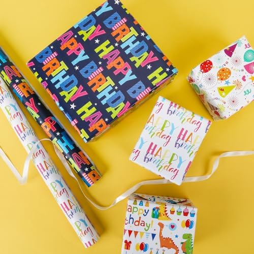 Birthday Wrapping Paper,Birthday Gift Wrapping Paper-17 Inch X 32.8 Feet