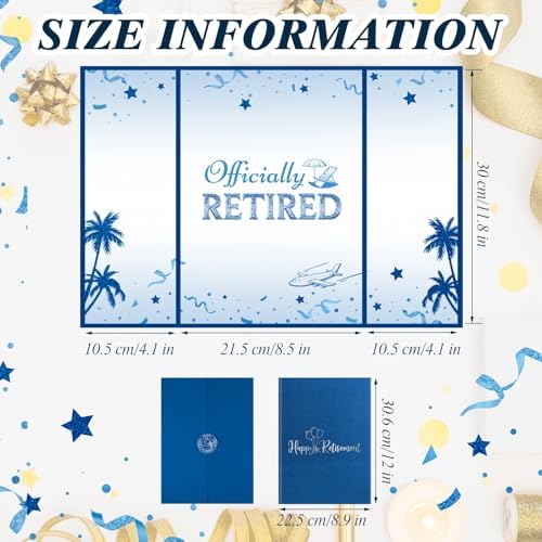 Retirement Guest Book Alternative Signing Board Card, Blue, 18 X 12 In