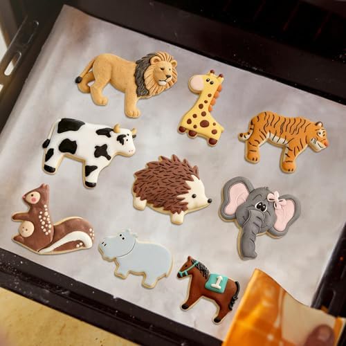 9 Pcs Animal Cookie Cutters Set Stainless Steel Lion Elephant Biscuit Molds