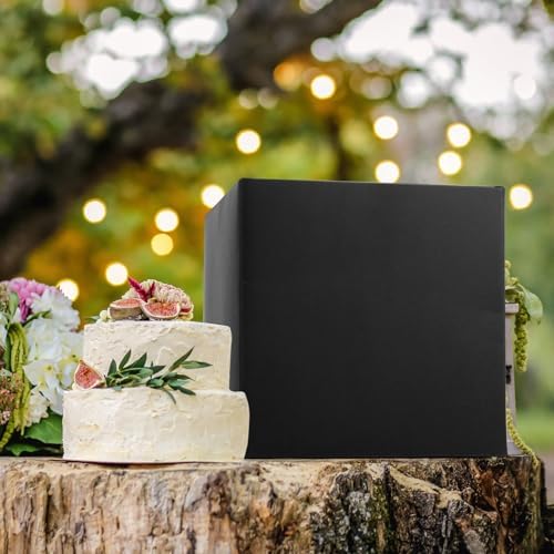 Fowecelt Black Card Box Wedding Favors Cardboard Receiving Money Box Holder for Wedding Reception Anniversary Baby Showers Birthday Party Graduation Gift Table Centerpiece Decorations