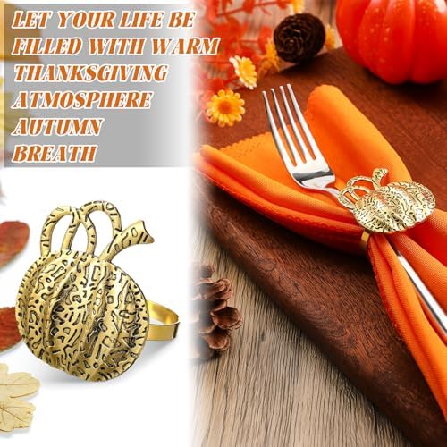 Willbond 32 Pcs Fall Thanksgiving Napkin Rings Napkins Set, Holiday Decor