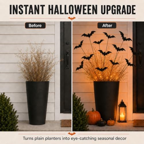 RAINFLOW 30PCS Halloween Bat Garden Stakes Outdoor Yard Spooky Decor