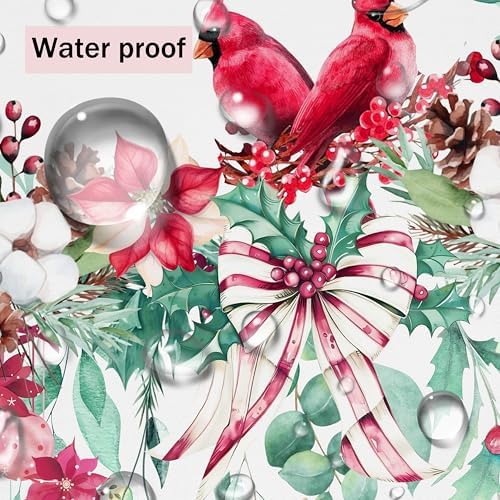 Christmas Tablecloth Pink Xmas Decorations Waterproof Tablecloths Table Covers for Dinner Kitchen Dining Table Party Holiday Decor 54"x 72" Oval