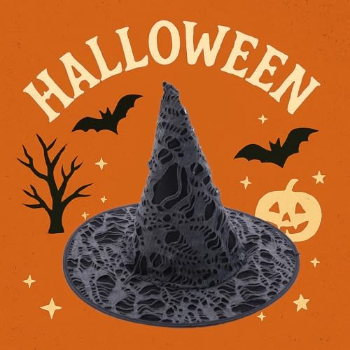 Witch Hat,Halloween hat,wizard hat, Witch Costume – Spooky Vintage Halloween Accessory for Cosplay & Costume Parties