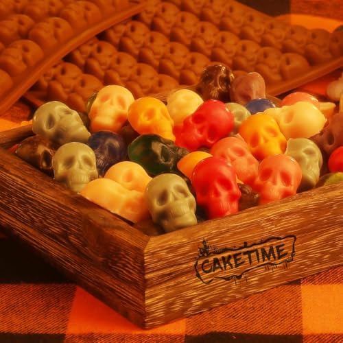 Skull Silicone Molds, Halloween Gummy Chocolate Molds 2 Pcs Mini Skull Mold