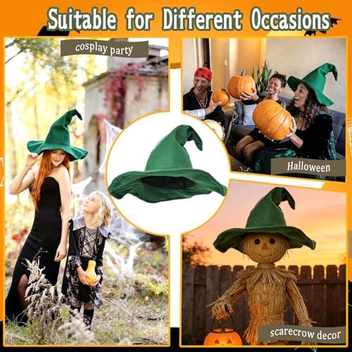 NTIERA Witch Hat, 18IN Wizard Hat Cosplay Accessories for Halloween Costume Party Christmas Masquerade Carnivals