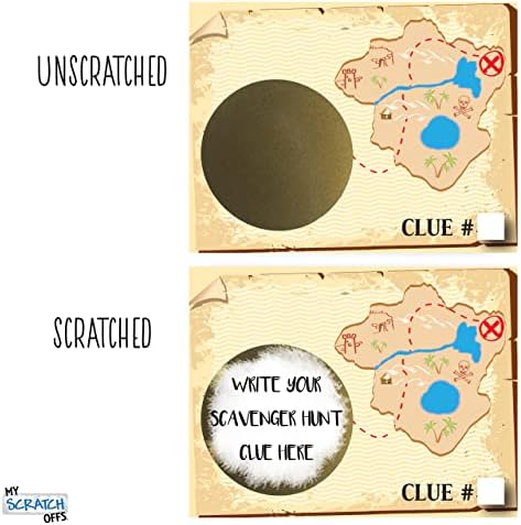 Make Your Own DIY Treasure Map Scavenger Hunt Scratch Off ScratchNotes 20 Pack 3x4 Note Cards & Stickers