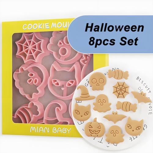 8Pcs Halloween Cookie Cutters - Bat Cookie Cutter for Halloween Decoration
