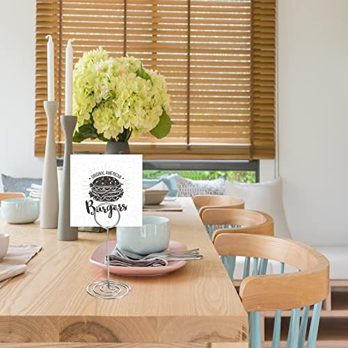 26 PCS Table Number Holder - Table Card Holder Stand Wire Photo Holder with 26 Pcs Floral Table Number Cards, Place Card Holder Stand for Weddings Party Office Paper Memo Menu Note Clips