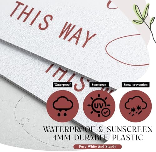 Wenqik 6 Pack Wedding Directional Arrow Signs with Stakes(Elegant Boho)