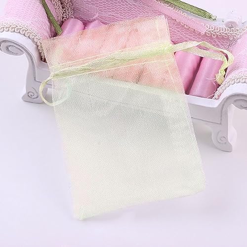 Wudygirl 100 PCS 5"x7" Organza Bags Lvory Gift Bags with Drawstring