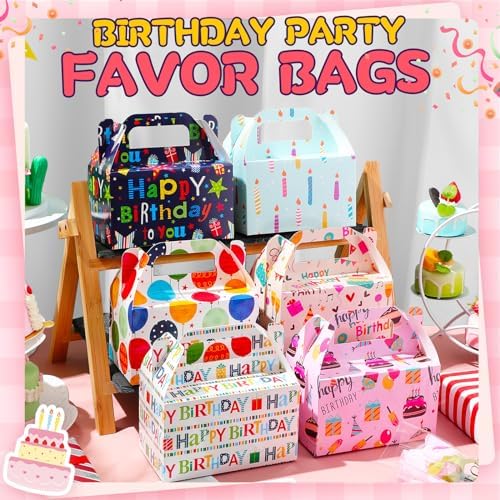 Zhanmai 36 Pack Happy Birthday Party Treat Boxes 6 in Party Favor Gift Box