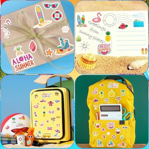 388Pcs Beach Ocean Summer Stickers Bulk for Beach Tropical Party Favors
