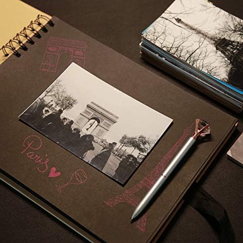 EVNEED 11.5 x 8.5 Inch Scrapbook Photo Album,Wedding Guest Book Anniversary Memory Scrapbooking,Wedding Photo Album with DIY Accessories Kit for Craft Paper DIY,80 Pages (40 Sheets),Black