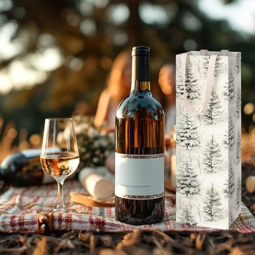 TaoBary 12 Pcs Christmas Wine Bags with Handles, Novel