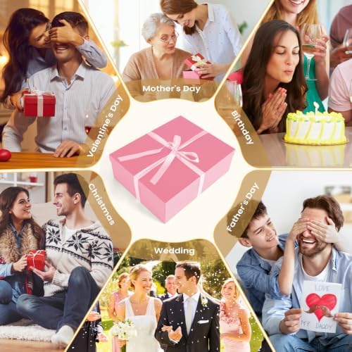 Gift Box, 16.5x13x5.5 inches Large Pink Gift Boxes with Lids for Presents