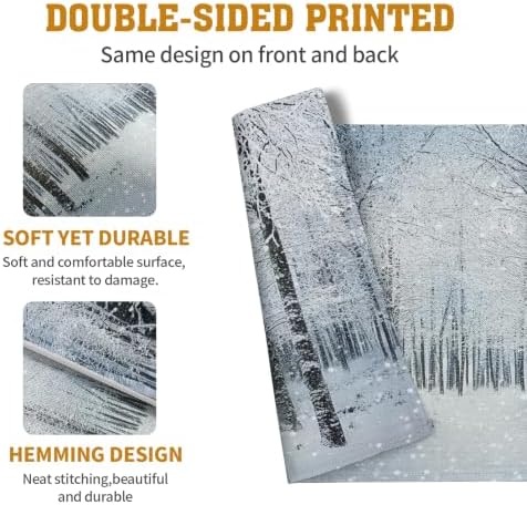 Winter Placemats Set of 4 Snowy Forest Table Place Mats