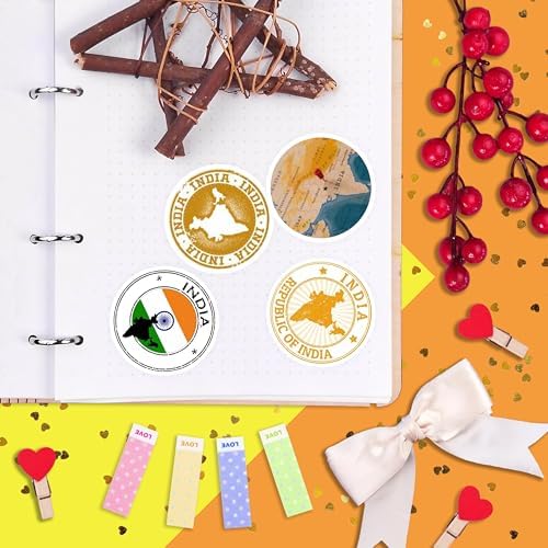 100Pcs India Stickers for Water Bottle and Laptop - India Party Supplies & Decorations, Waterproof Vinyl Decals, Indian Flag and Culture Stickers, Gifts for Women & Men