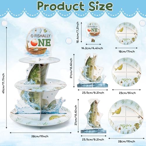Officially One Cupcake Stand - 3 Tiered Fishing Birthday Decoration