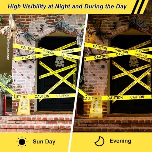 SWRT 1 Roll Premium Yellow Caution Tape, 3 Inch x 1000FT Halloween Decor