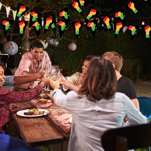 Gueevin 120 Pcs 100 ft Juneteenth Party Decoration Happy Banner Banner for African Independence Day 19th June 1865 Juneteenth Day Party Supplies African Black History Mont