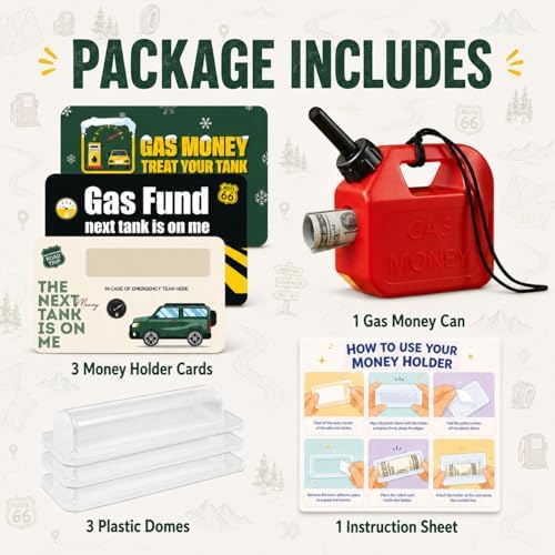Gas Money Gift Holder, Mini Gas Can Gift Card Holder for Cash