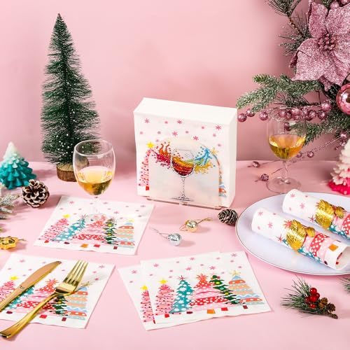 AimFun 100 Count Christmas Trees Paper Luncheon Napkins