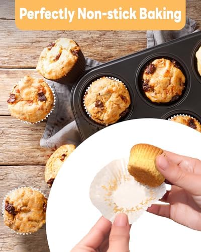 Bake Choice 400pcs White Cupcake Liners for Baking, Mini Muffin Liners