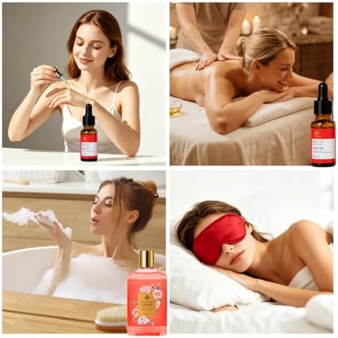 35 Pcs Birthday Gifts for Women, Rose Home Spa Gifts Basket, Self-Care Set