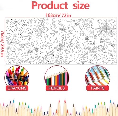 Giant Butterfly Coloring Poster, 30 x 72 Inch