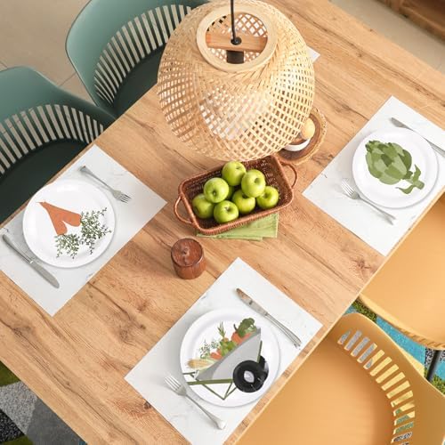 Whaline Locally Grown Baby Shower Paper Plates Vegetable Theme Disposable Plate Farmer Market Salad Dessert Plate 9 Inch for Party Supplies Table Decor, 24Pcs