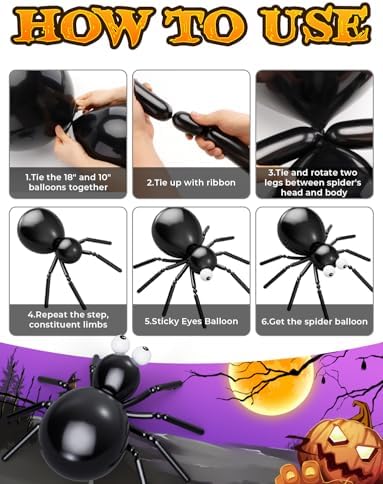 Halloween Balloon Garland Arch Kit, Purple Orange Black Balloons