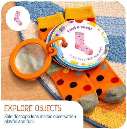 Scavenger Hunt at Home | Indoor Toddler Activity Cards with Magic Kaleidoscopic Lens | Sensory Games for 2-3 Year Olds | Learning Toys | Rainy Day Activity for Kids