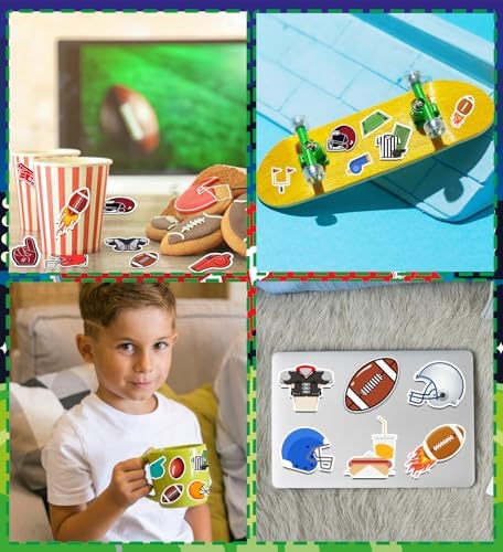 Football Stickers, 100PCS Waterproof Sports Stickers,Sports Party Favors