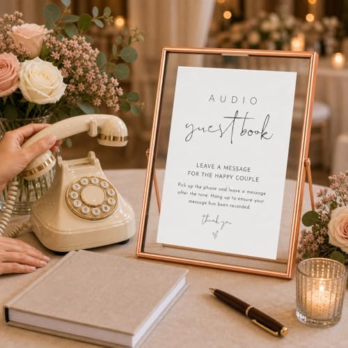 Calculs Audio Guest Book Sign, Copper 8x10 Floating Picture Frame