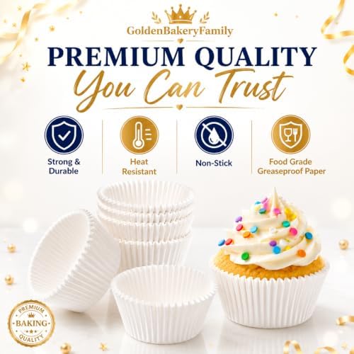 Mini Cupcake Liners,500 pcs White Mini Muffin Liners for Baking
