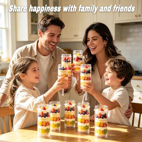 AZYM Cake Pop Stand, Clear Food-Grade Plastic Dessert Cups with Lids, Push Cake Pop Holder with Cutter Tool, Reusable Dessert Containers for Parties, Weddings, Birthdays, DIY Baking Supplies