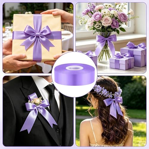 1In 30Yards Violet Satin Ribbon for Flower Bouquet Birthday Wedding Party