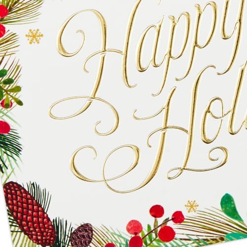 Hallmark Boxed Holiday Cards, Festive Greenery (40 Cards and Envelopes)