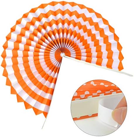 18Pc Party Hanging Orange Paper Fans, Fall Orange Round Folding Fans Wall Decor Paper Garlands Flower Decoration for Fall Party Decorations Thanksgiving Halloween Birthday Festival Wedding