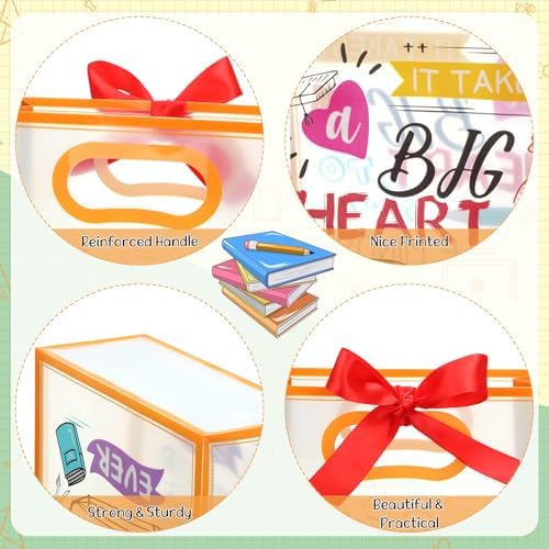 Capoda 24 Pack Teacher Appreciation Gift Bags with Handles, Large Reusable Plastic Party Favor Bags, Classroom Treat & Prize Goody Bag for Back to School, End of Year, Staff Events