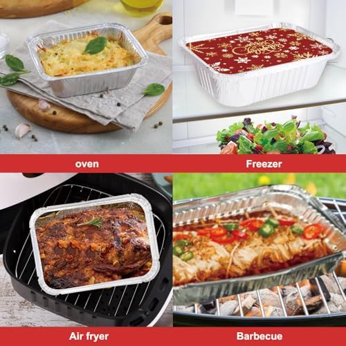 DIYDEC 36PCS Christmas Aluminum Food Containers Foil storage Tin with Lids