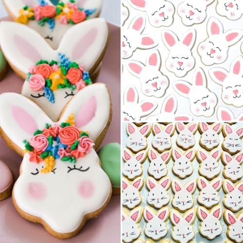 Bunny Rabbit Cookie Cutter Set-5.1in,4.5in.3.5in,2.4in - 4 Piece Easter Bunny Rabbit Head Face Shaped Cookie Cutters - Stainless Steel