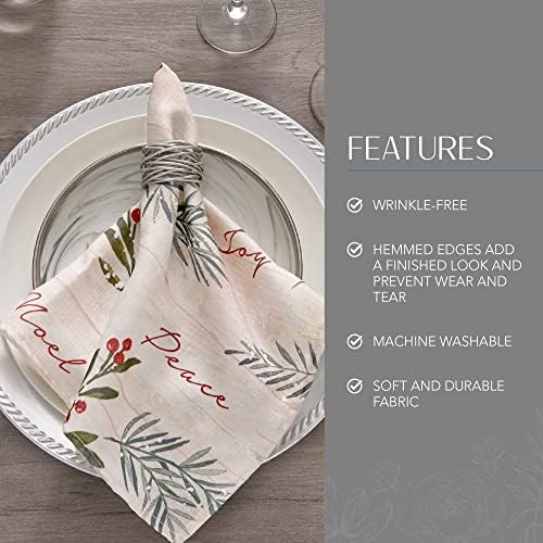 Holiday Tree Trimmings Napkins, Set of 4, Multicolor - 17" W x 17" L
