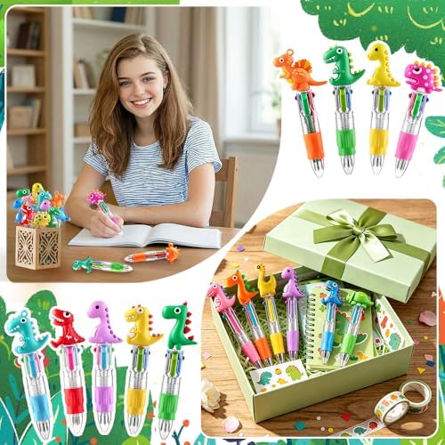36pcs Mini Multicolor Dinosaur Pens in One for Party Favors Birthdays Gifts