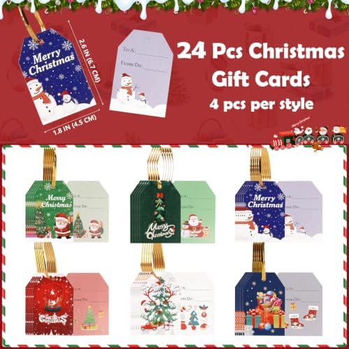 Habaylin 24PCS Christmas Drawstring Gift Bags, Xmas Gift Bags for Presents